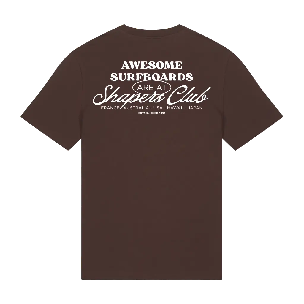Shapers Club - T-Shirt Regular - Awesome surfboards - Marron - Face arrière