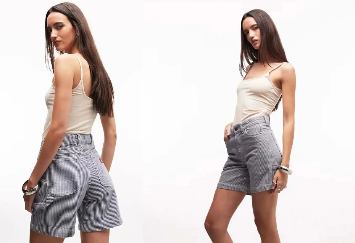 Dickies - Femme - Shorts - 7 inch hickory carpenter - Bleu - photo 3