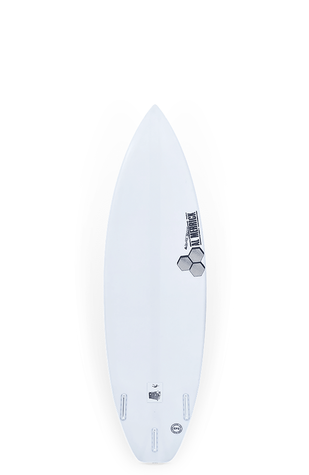 Shapers-Club- La Dumpster Diver 2 est une planche de surf élégante avec EPS et Spine-tek, avec des motifs géométriques noirs sur une surface blanche. Elle est dotée d'un nez pointu, de trois boîtiers d'ailerons pour des performances optimales et mesure 6'2" x 20 3/4" x 2 7/8" avec un volume de 39,6 L. -surfshop-surfboard