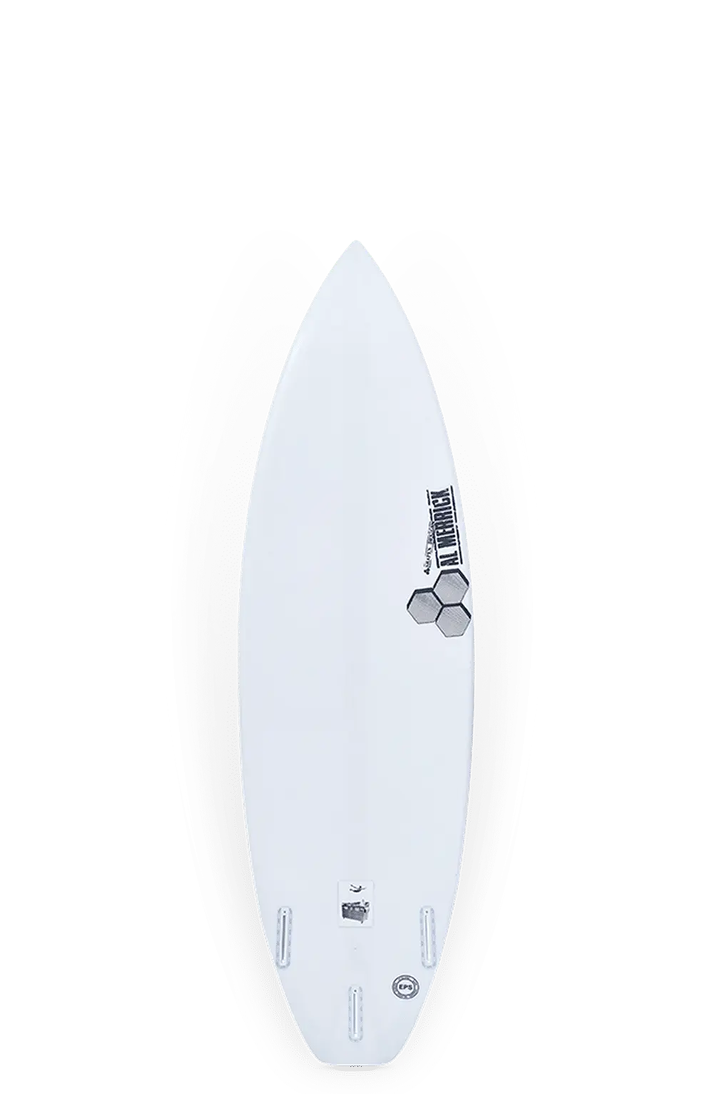 Shapers-Club- La Dumpster Diver 2 est une planche de surf élégante avec EPS et Spine-tek, avec des motifs géométriques noirs sur une surface blanche. Elle est dotée d'un nez pointu, de trois boîtiers d'ailerons pour des performances optimales et mesure 6'2" x 20 3/4" x 2 7/8" avec un volume de 39,6 L. -surfshop-surfboard