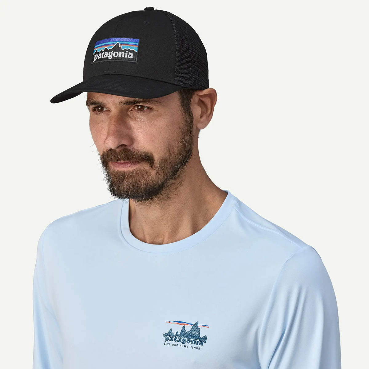 Casquette trucker Patagonia P-6 Logo noire - vue 2