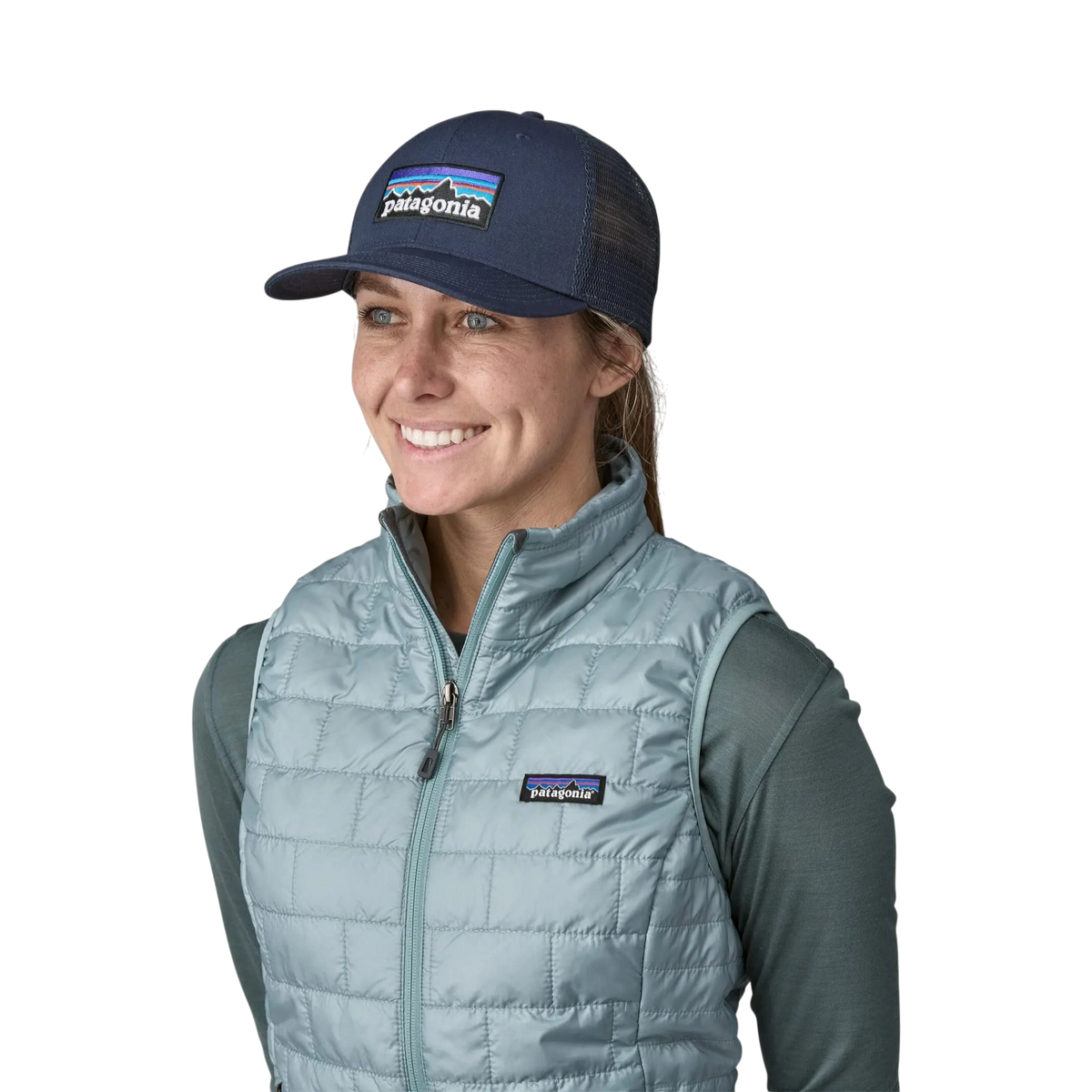 Casquette trucker Patagonia P-6 Logo bleu marine - vue 2