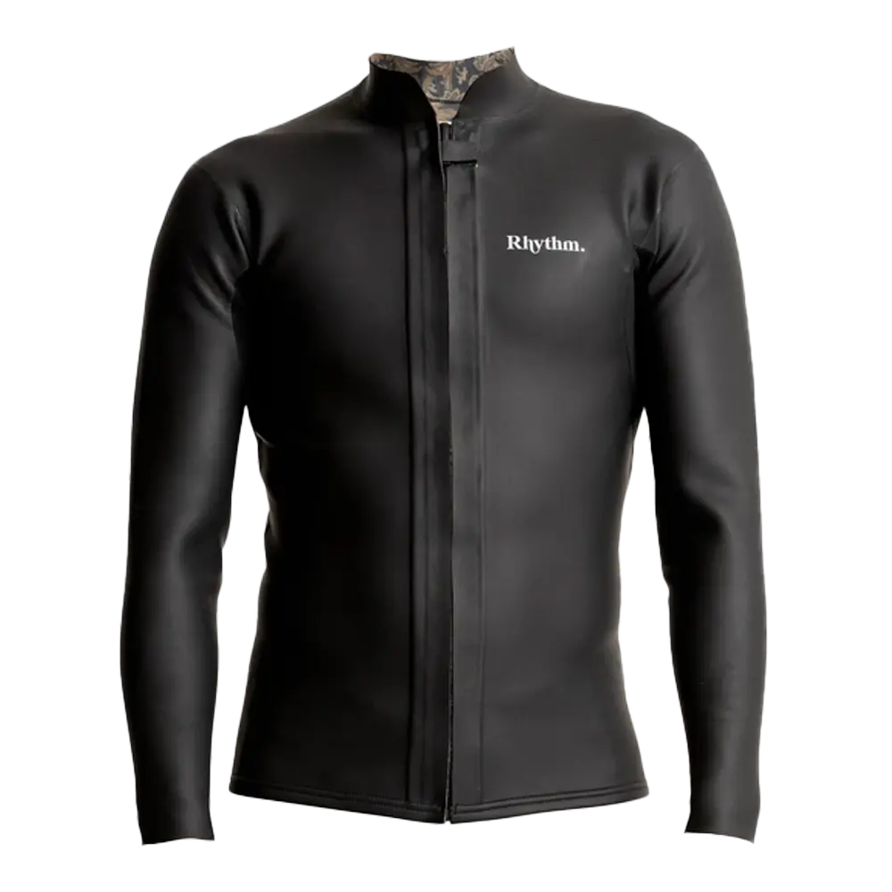 Rhythm - Top néoprène homme - Classic veste retro front zip noir Surfshop - Shapers Club House