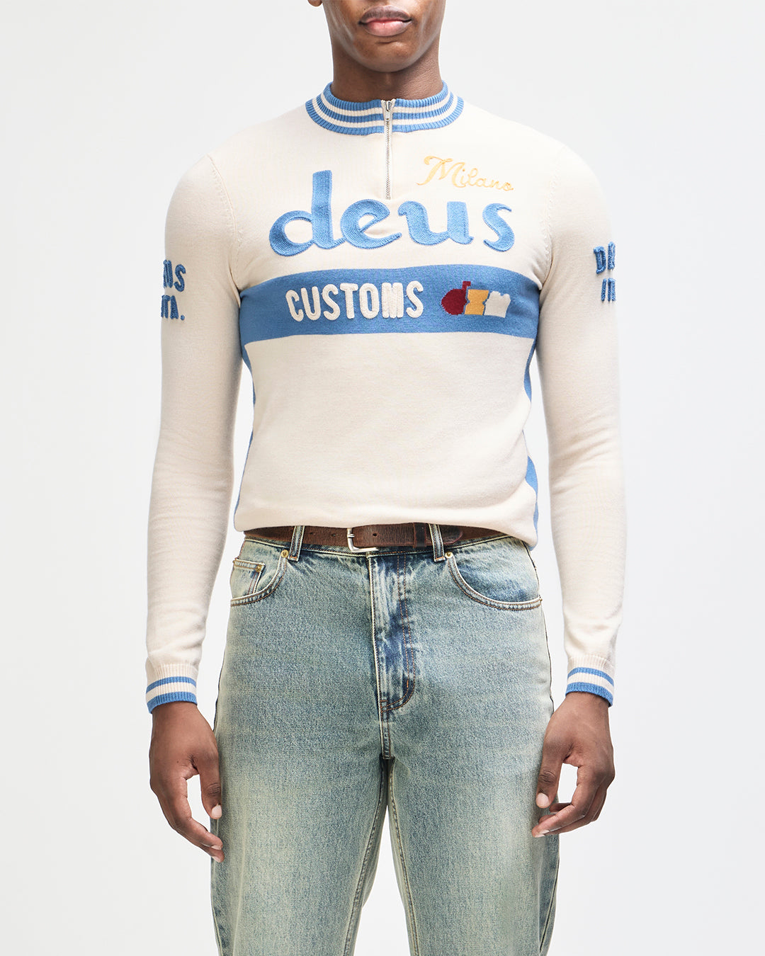 Maillot manches longues Henzen blanc Deus Ex Machina, maille mérinos – vue 1