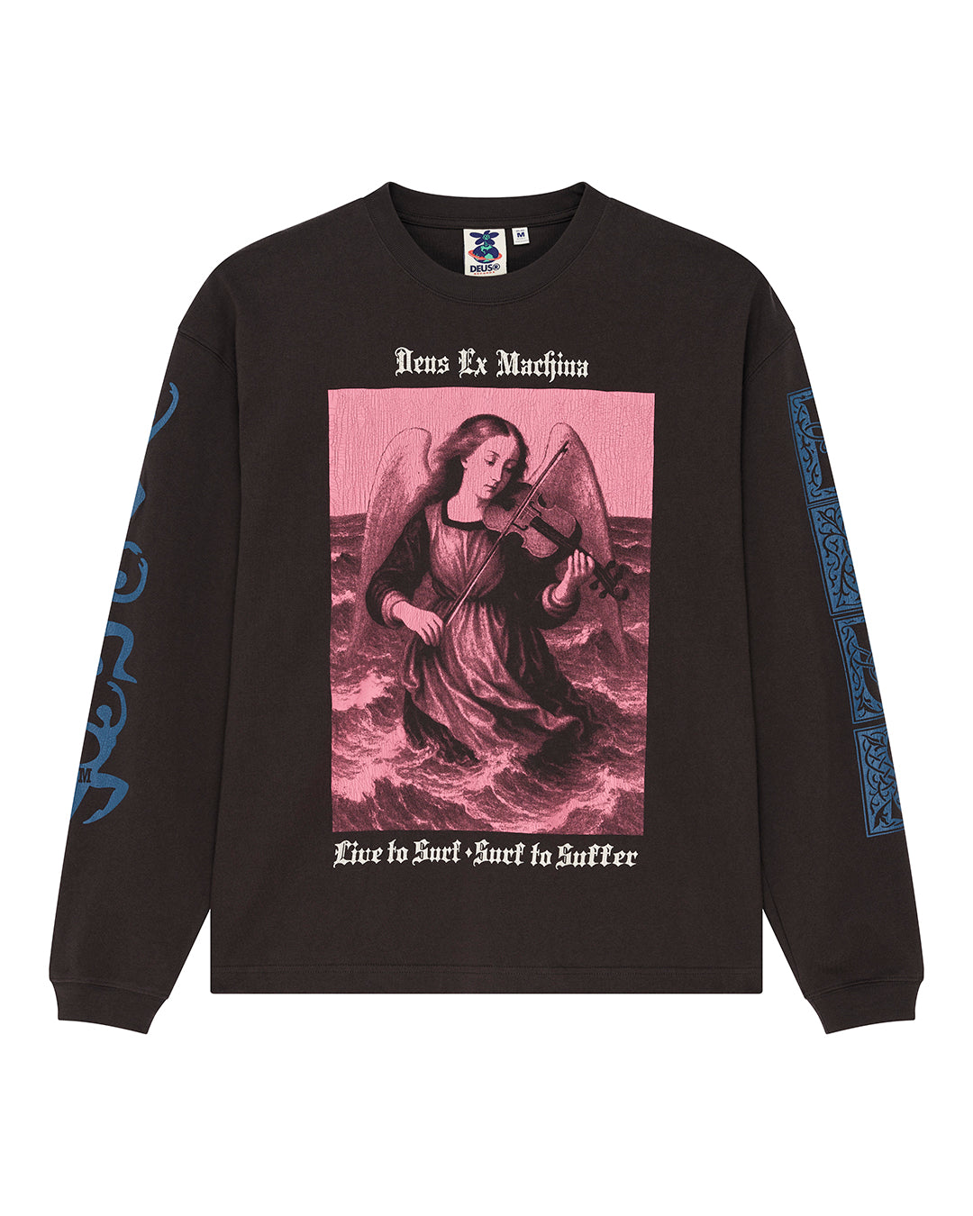 Deus Ex Machina Swell Maps Os Ls Tee Anthracite Grey – vue à plat