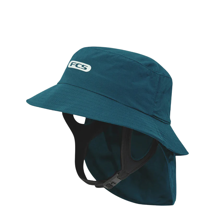 FCS II - Wet Hat - Essential Surf Bucket Hat Tidal Teal SM Noir Surf Hardware International
