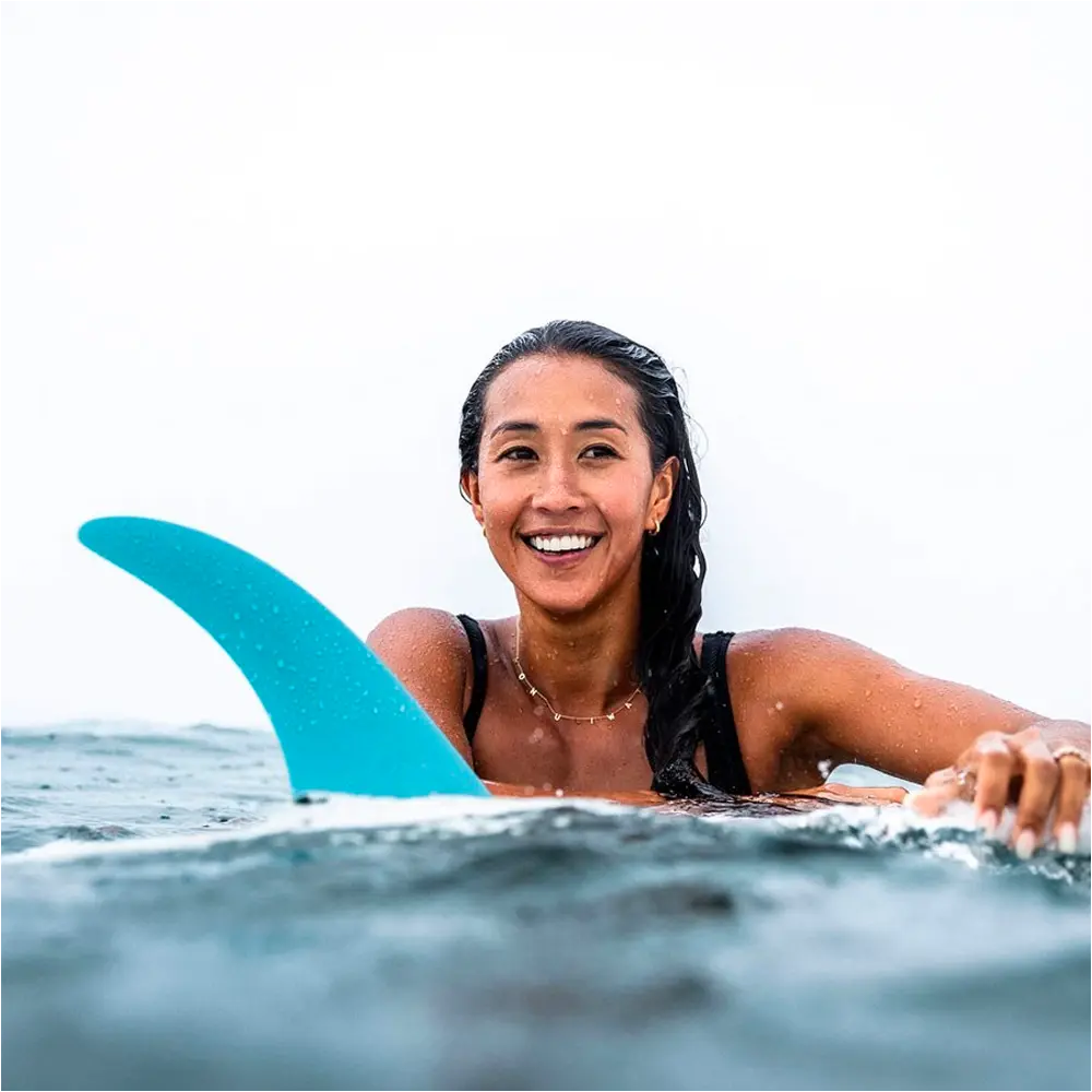 FCS II - Ailerons Single - FCS II Kelia Moniz PG Fibre de verre 9.75 bleu Surf Hardware International