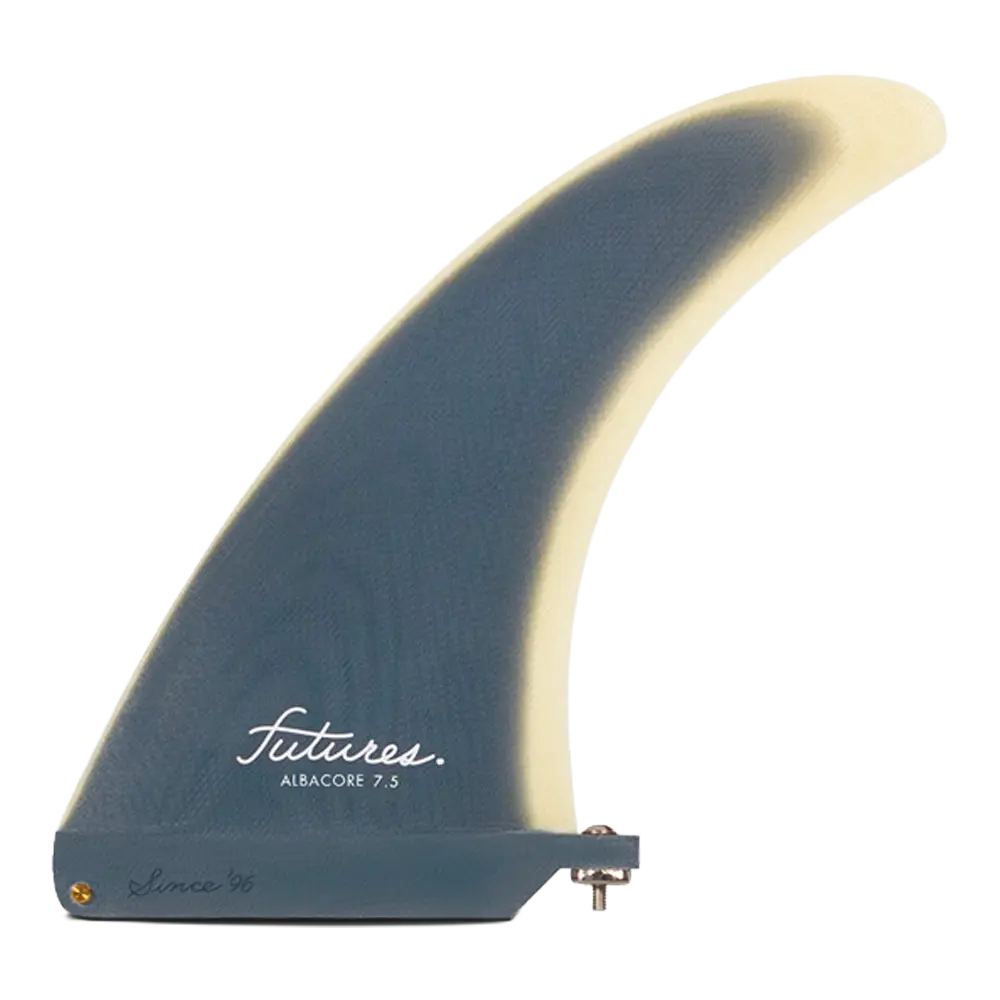 Futures - Ailerons Single - Albacore Fibre de verre flex 7.5" gris Viral surf