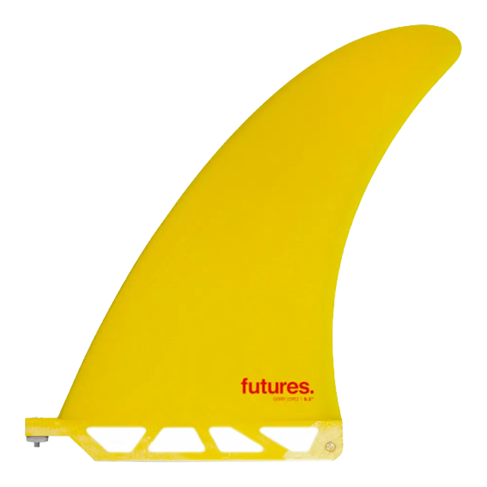 Futures - Ailerons Single - Gerry Lopez Fibre de verre 8.5" jaune Viral surf