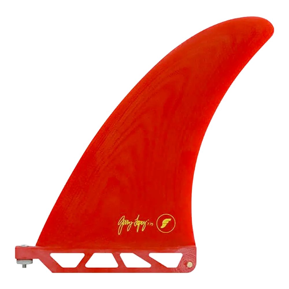 Futures - Ailerons Single - Gerry Lopez solid Fibre de verre 7.75" rouge Viral surf