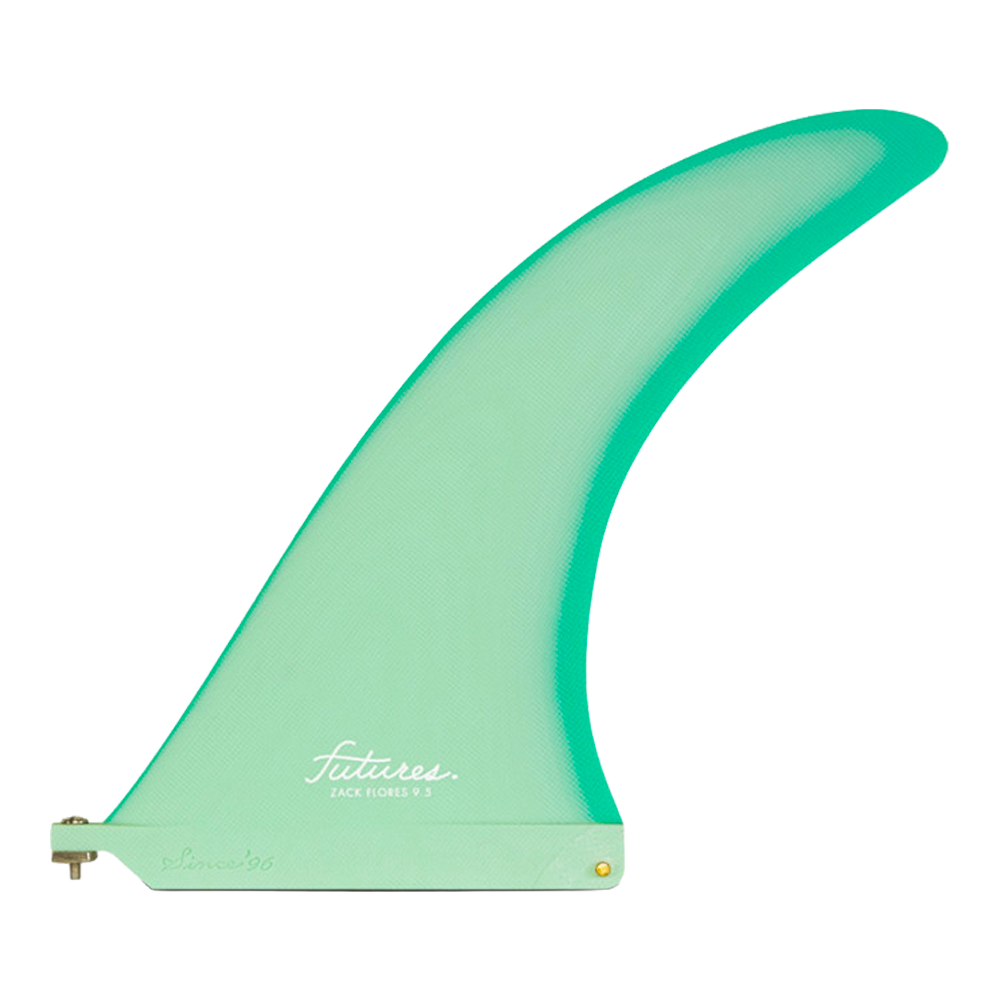 Futures - Ailerons Single - Zack Flores Fibre de verre 9.5" vert Viral surf