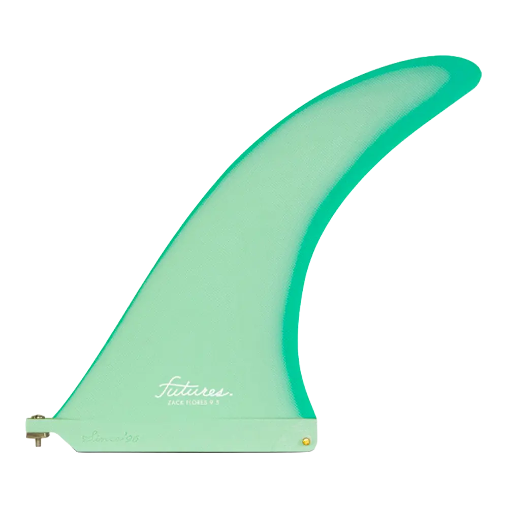 Futures - Ailerons Single - Zack Flores Fibre de verre 9.5" vert Viral surf