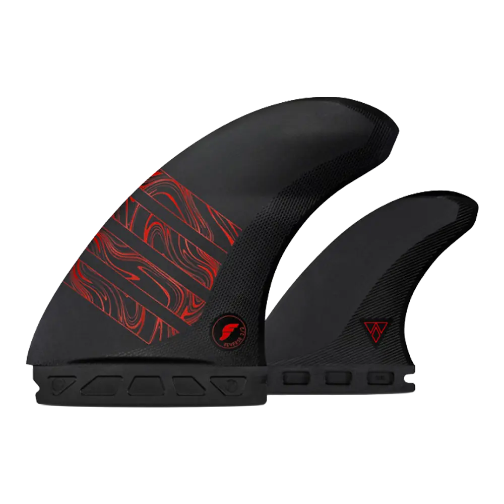 Futures - Ailerons Twin + 1 - 3/2 Reverse alpha series Carbon rouge Viral surf