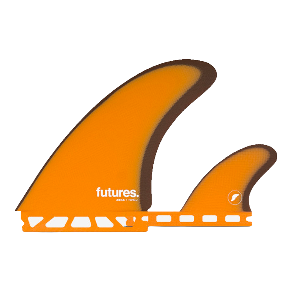 Futures - Ailerons Twin + 1 - Akila Fibre de verre orange Viral surf