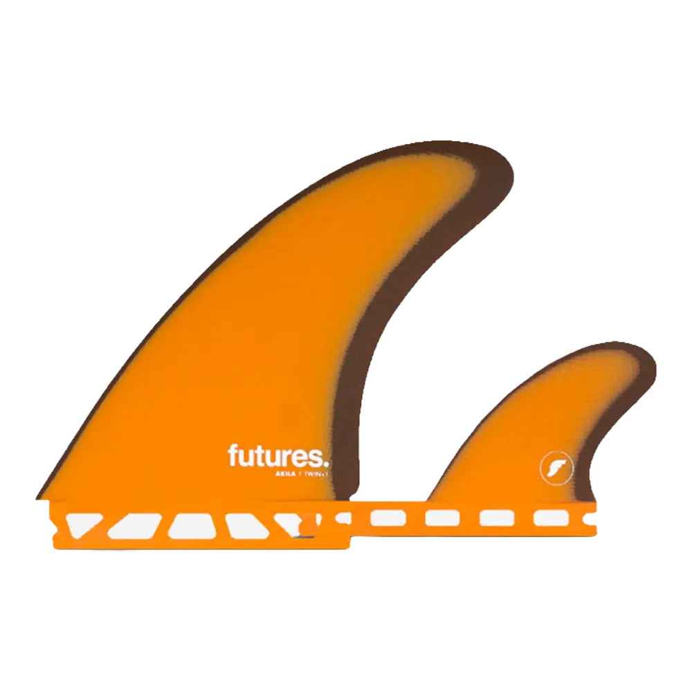 Futures - Ailerons Twin + 1 - Akila Fibre de verre orange Viral surf