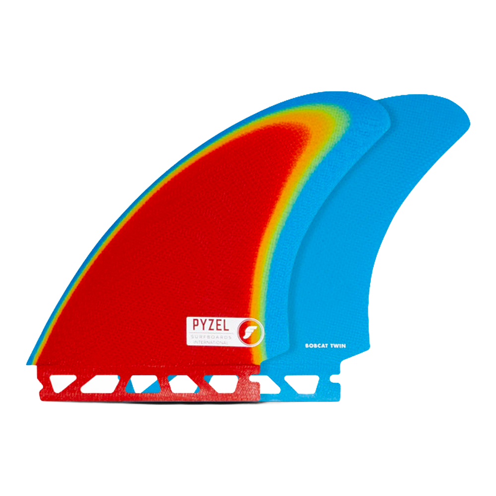 Futures - Ailerons Twins - Pyzel Bobcat Fibre de verre multicolor Viral surf