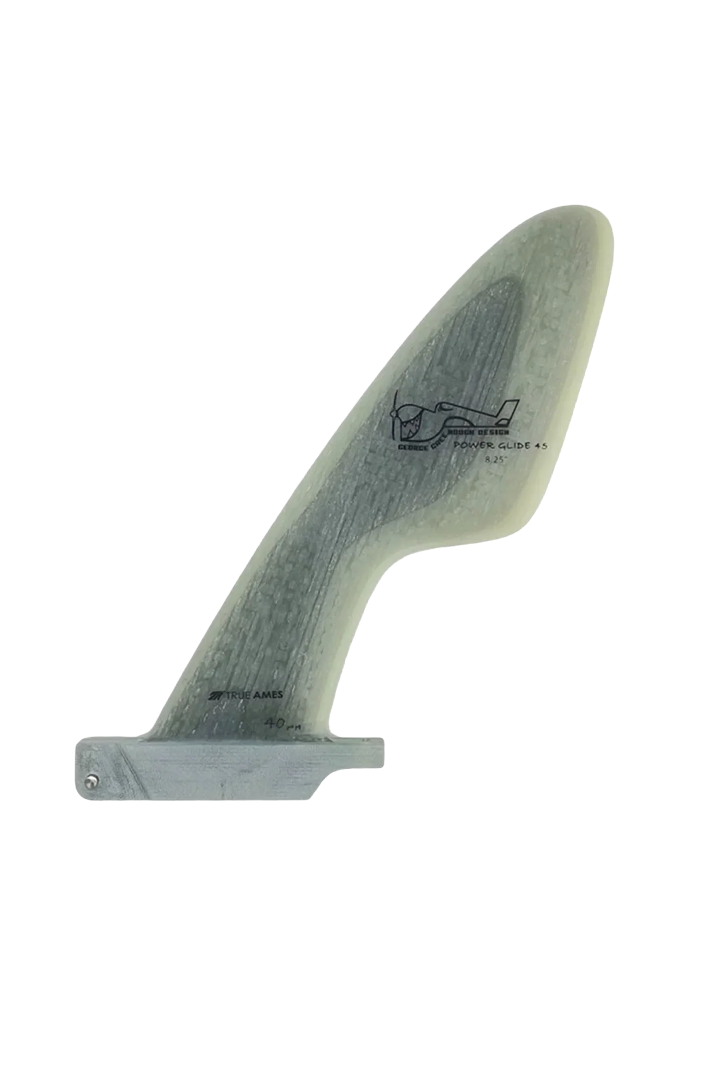 True ames - Ailerons Single - George greenough design Power glide 8.25" gris True ames