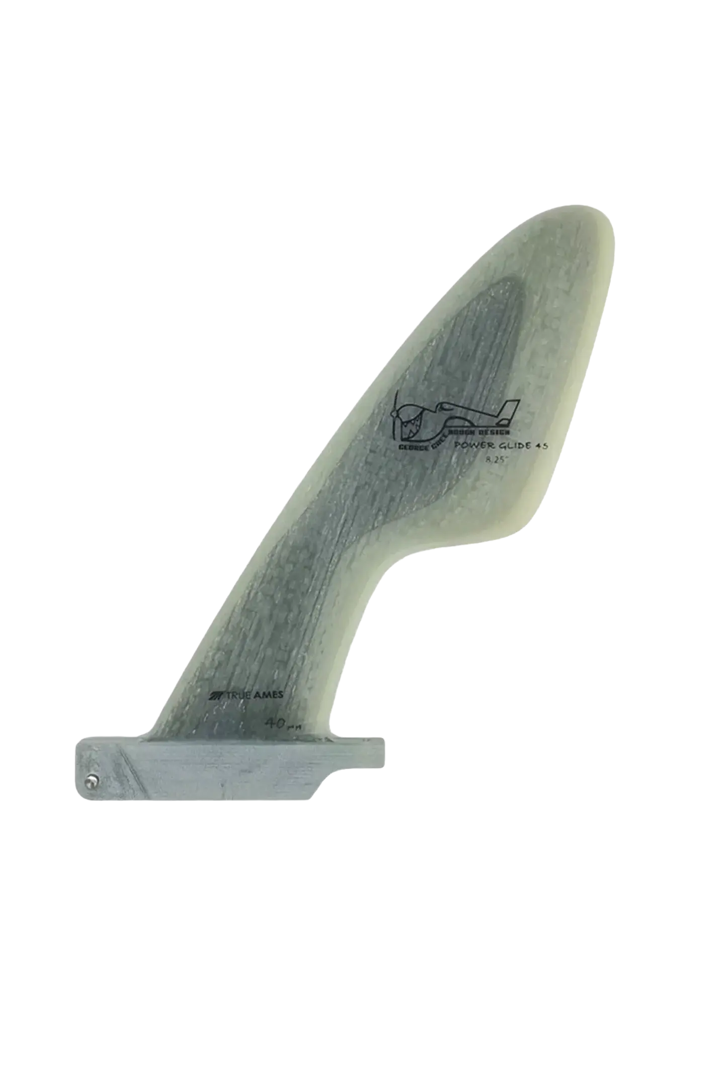 True ames - Ailerons Single - George greenough design Power glide 8.25" gris True ames