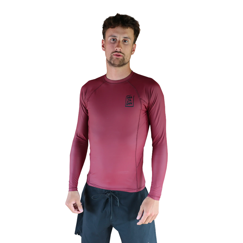 Grajagan - Vestes & tops Homme - Coupe-vent manches longues UPF 50 rouge Surf lounge
