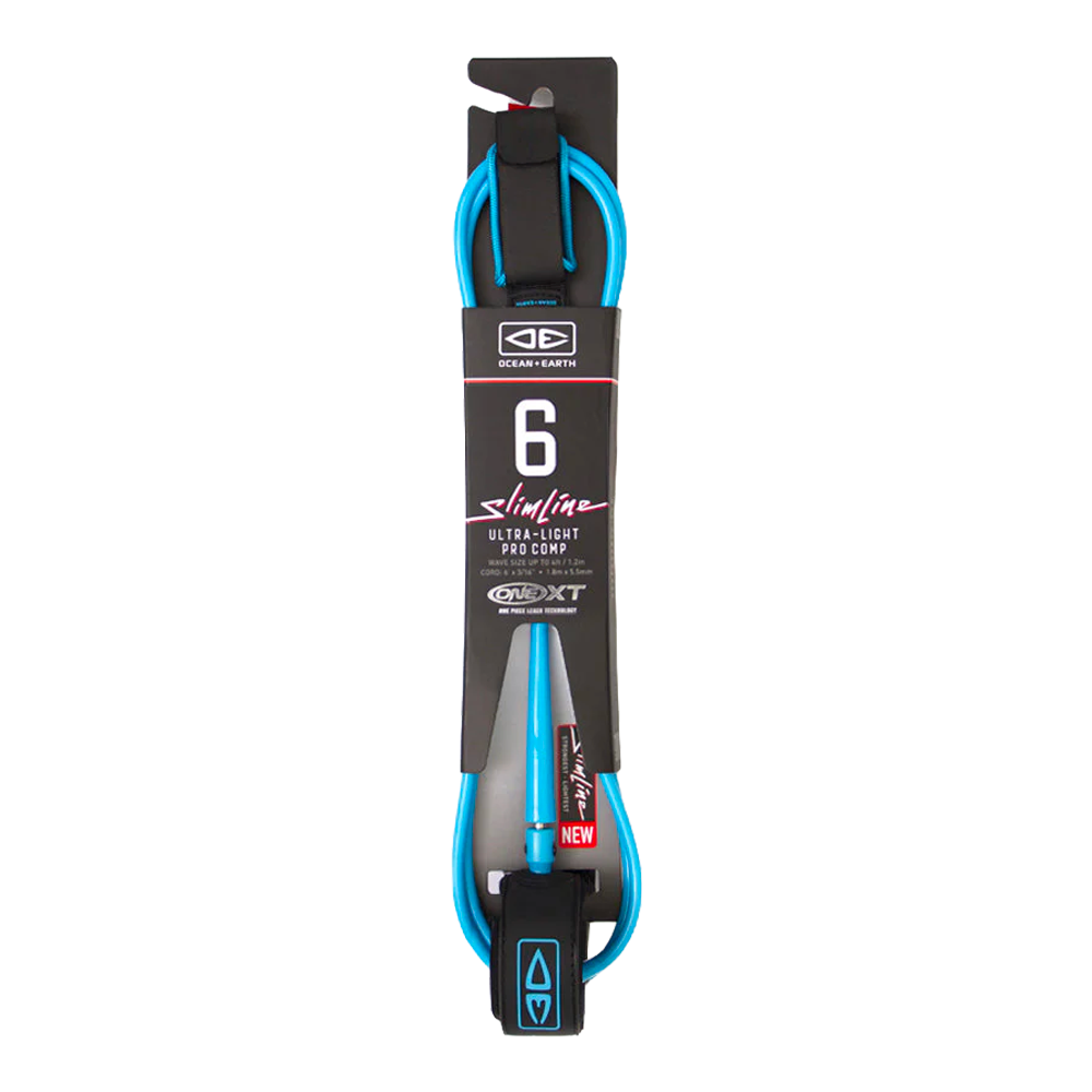 Ocean and earth - Leash - Comp pro 6' slimline ultra light bleu