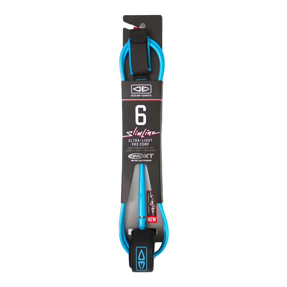 Ocean and earth - Leash - Comp pro 6' slimline ultra light bleu Surfshop - Shapers Club House