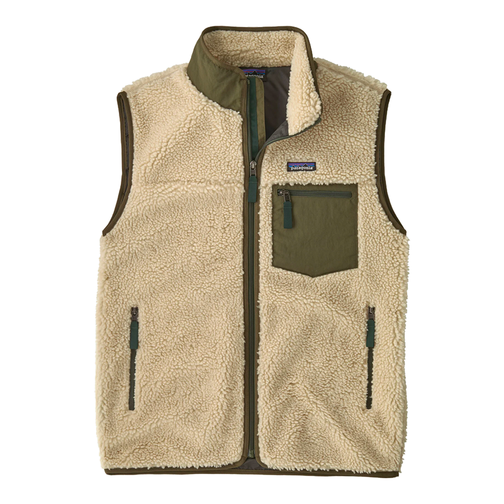 Patagonia - Vestes & surchemises - Classic Retro-X Vest - Dark Natural w/Basin Green Patagonia Purpose Trust