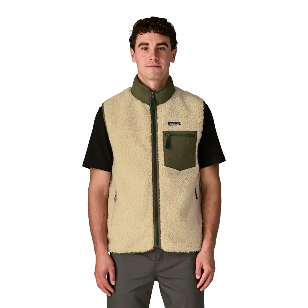 Patagonia - Vestes & surchemises - Classic Retro-X Vest - Dark Natural w/Basin Green Patagonia Purpose Trust
