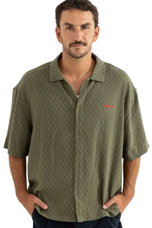 Rhythm - Chemises - Wash Check vert Hoff