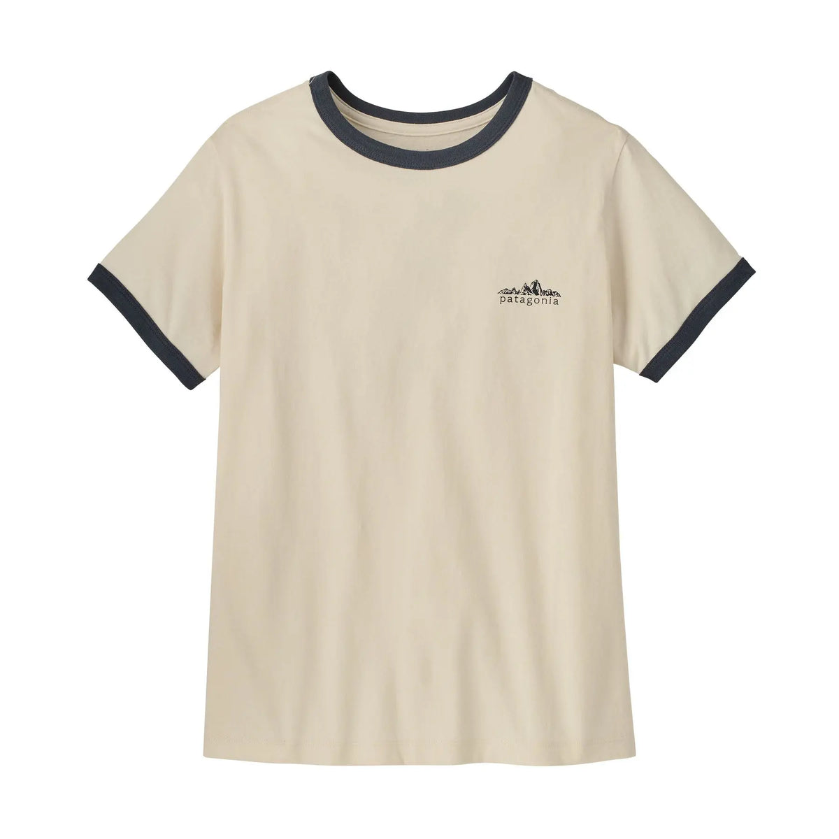Patagonia - T-shirts - W's Fitz Roy Foothills Ringer Tee beige Patagonia Purpose Trust