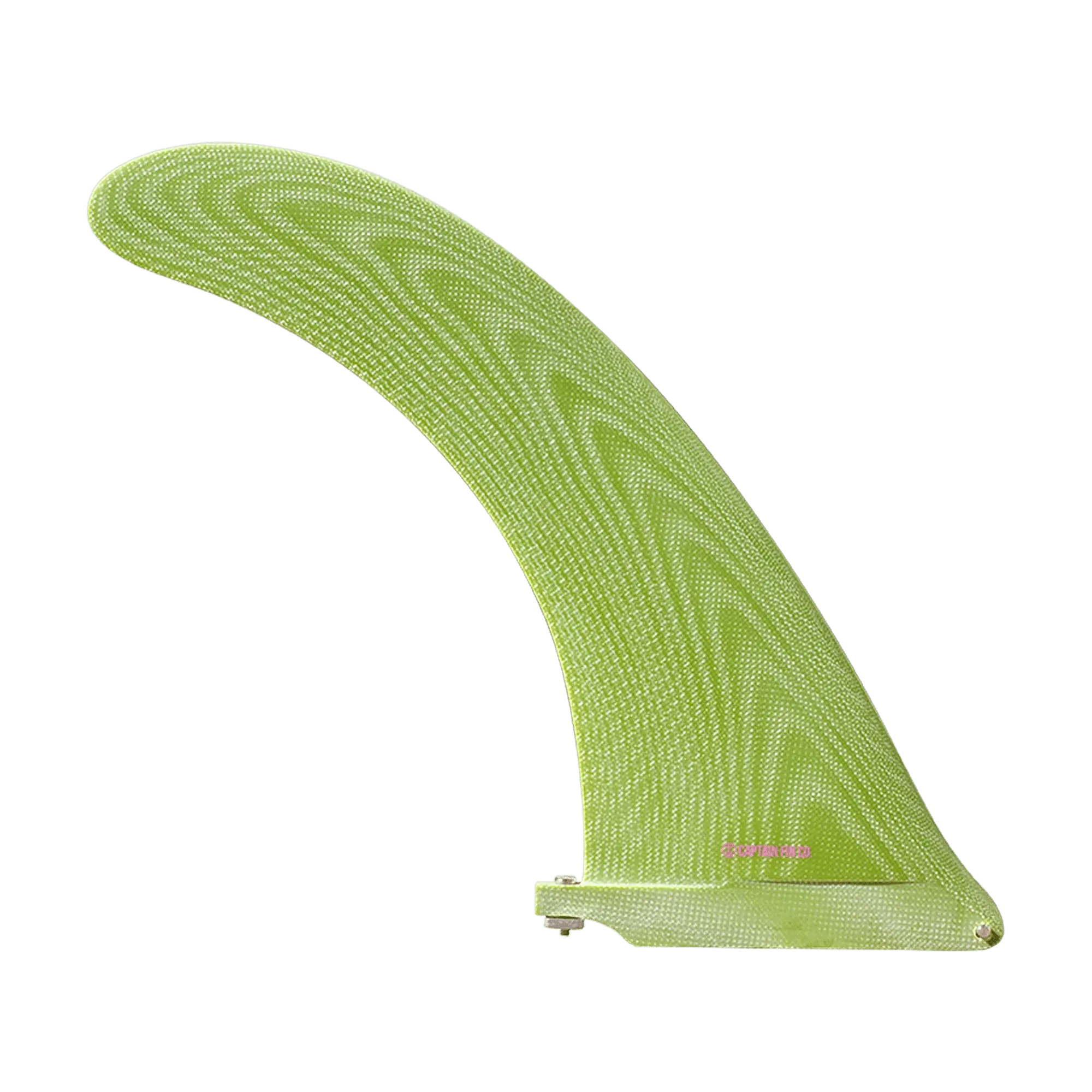Shapers-Club- L'aileron de planche de surf AK BMT Super Flex V2 9.25 est un aileron de planche de surf vert citron avec un motif tourbillonnant, doté de la technologie Super Flex V2 et d'une vis à la base pour une fixation facile. -surfshop-surfboard