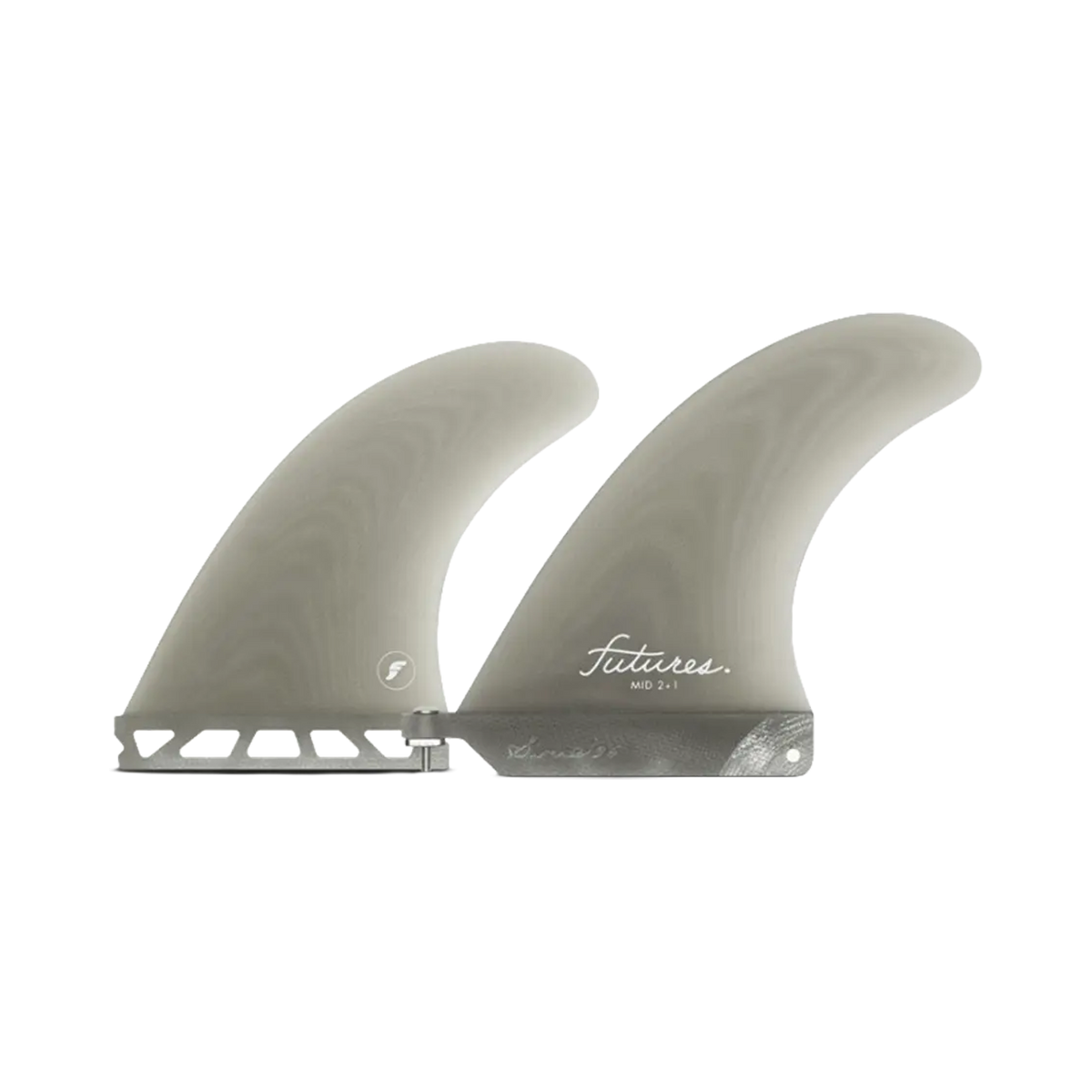 Futures - Fins Twins + 1 - Mid 2+1 Fibre Glass Grey Viral Surf