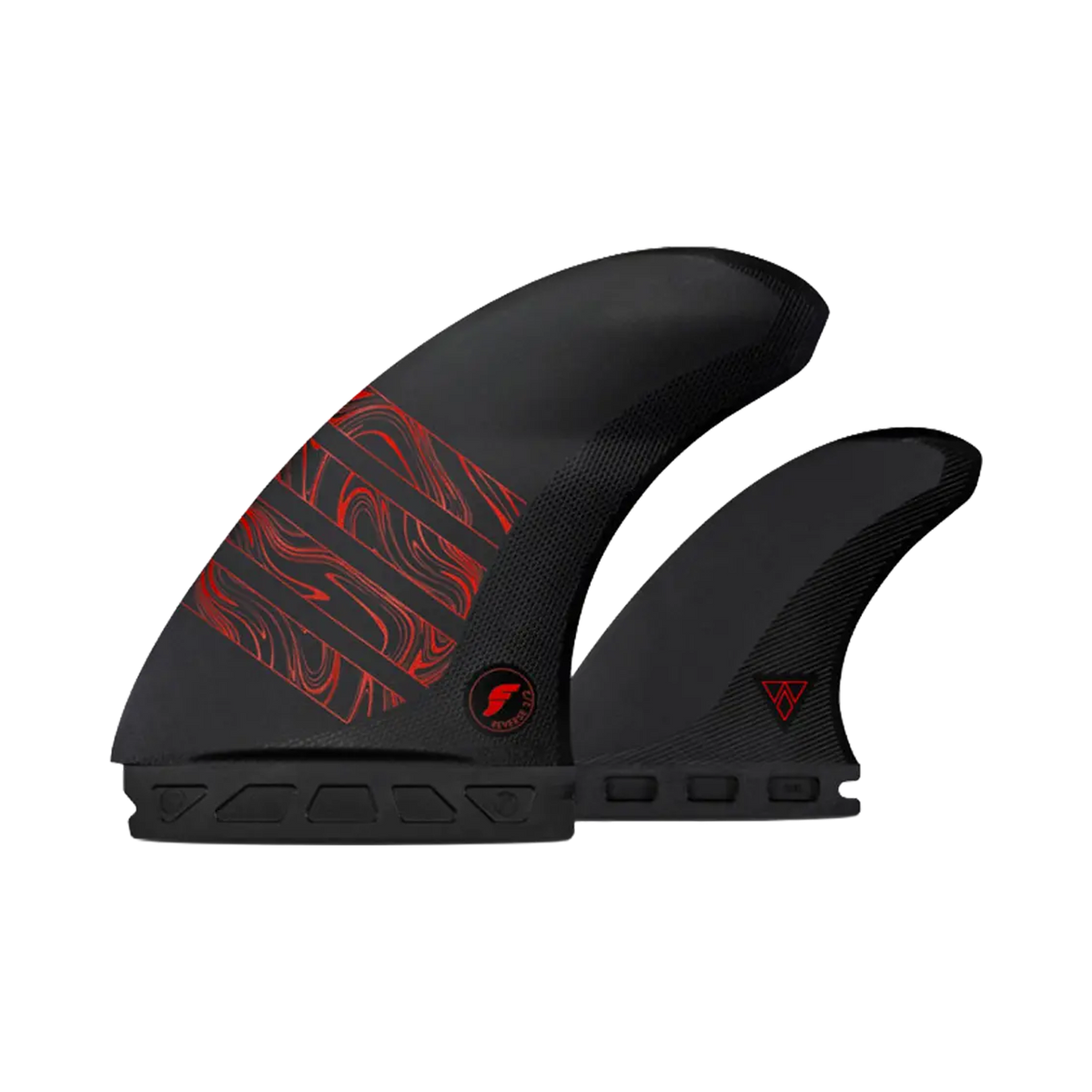 Futures - + Fins Twin 1 - 3/2 Reverse alpha series Red carbon Viral surf