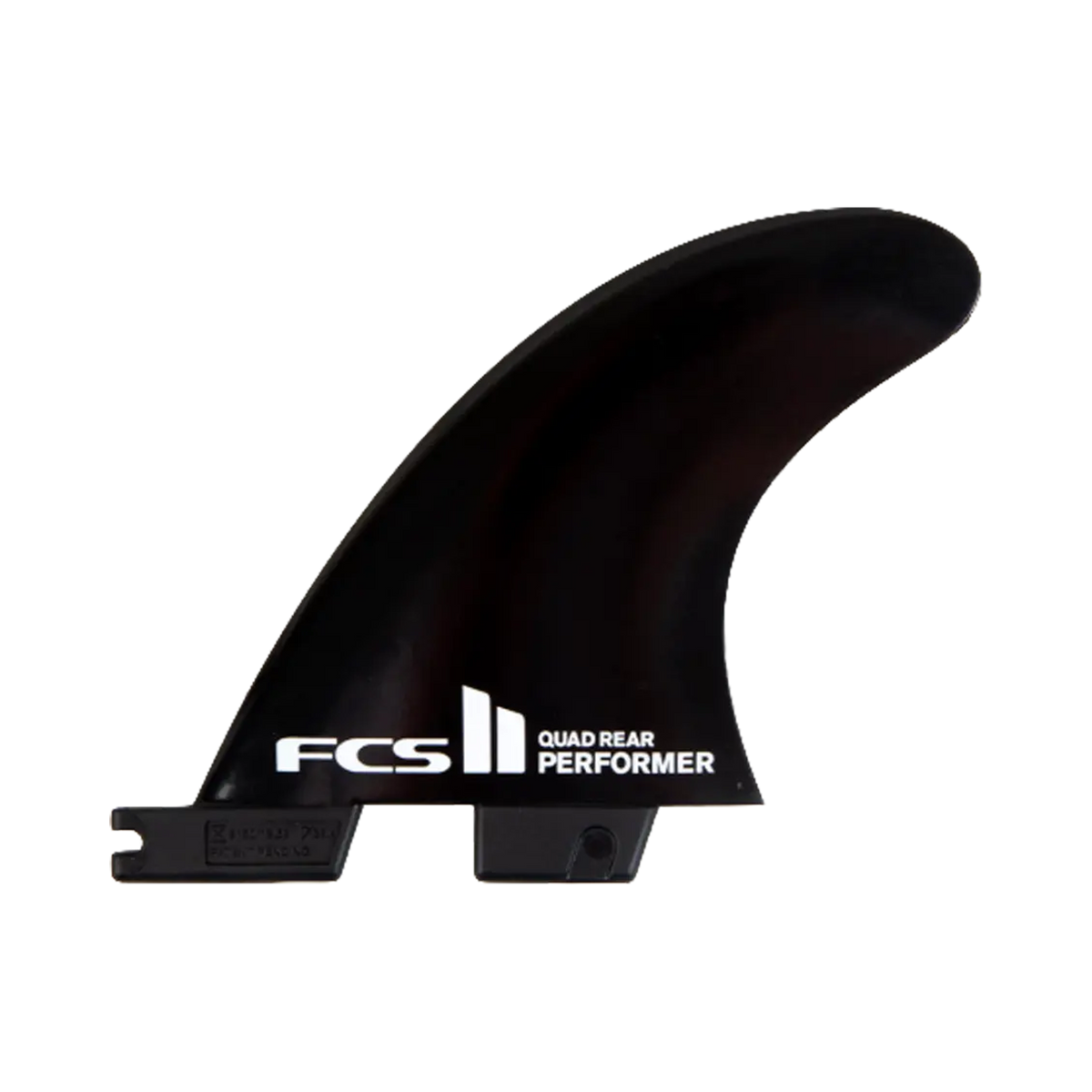 FCS II - Ailerons Quad - Performer Rear retail Fibre de verre flex noir Surf Hardware International