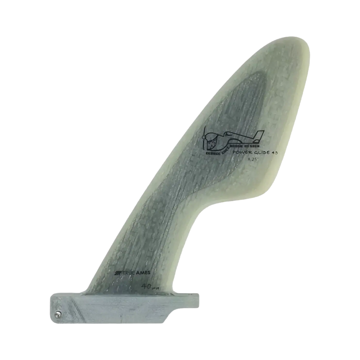True Ames - Fins Single - George Greenough design Power Glide 8.25" grey True Ames