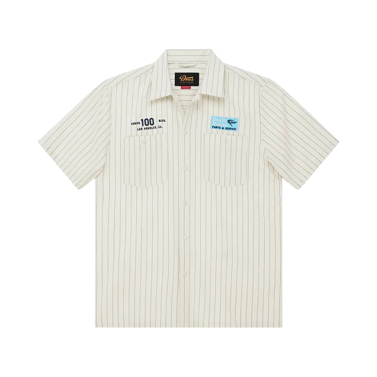 Deus Ex Machina - Short-sleeved shirts - Forecourt stripe shirt beige Deus ex machina