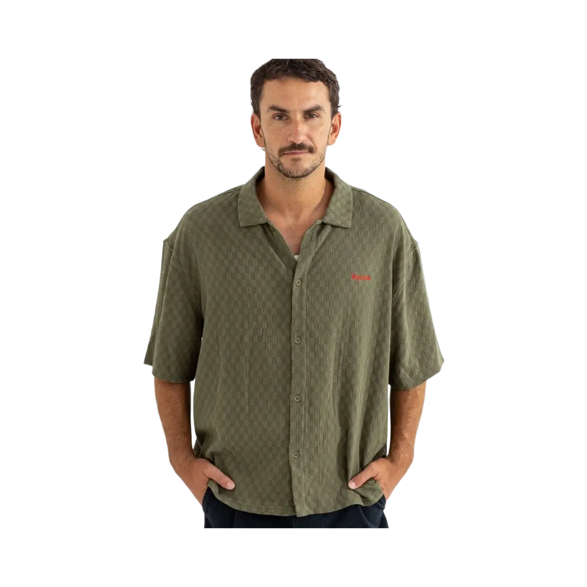 Rhythm - Chemises - Wash Check vert Hoff
