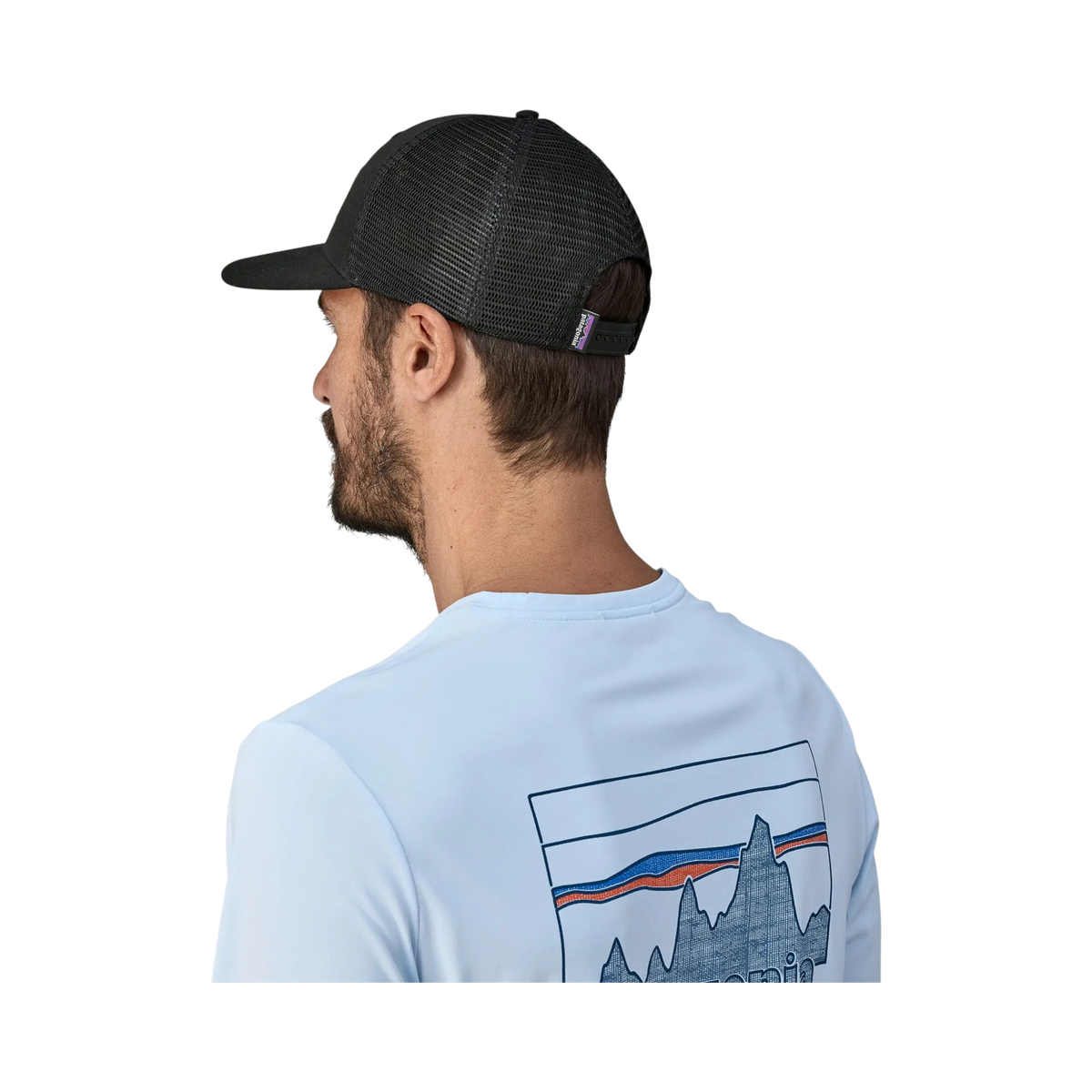 Patagonia P-6 Logo Black Trucker Cap - View 3