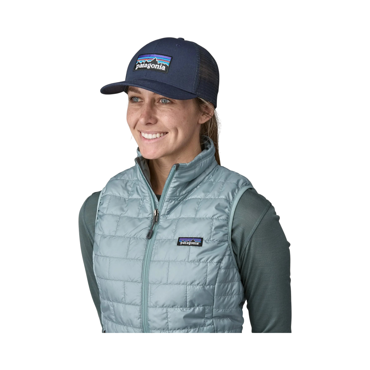 Patagonia P-6 Logo blue-green trucker cap - view 2