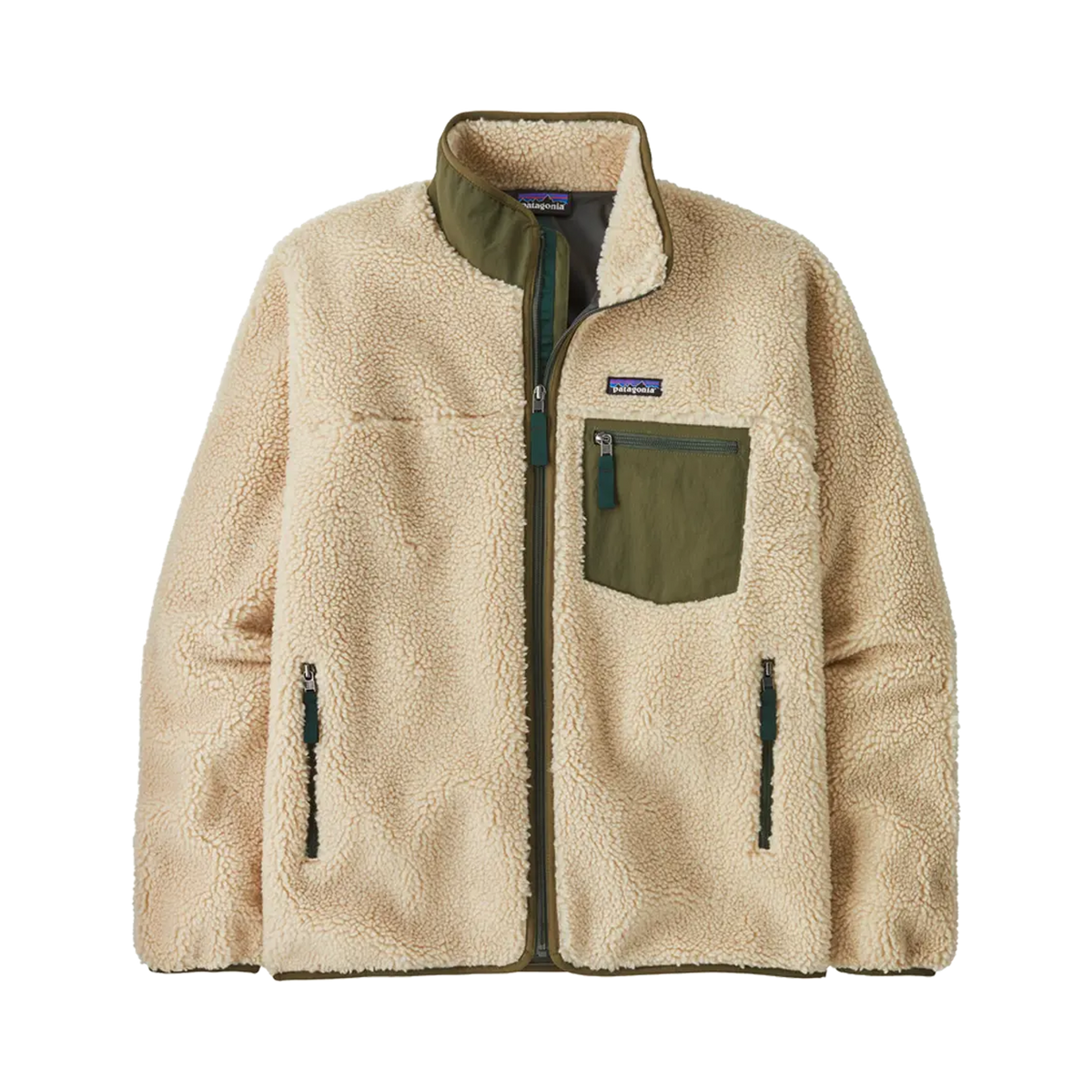 Patagonia - Jackets & Coveralls - Classic Retro-X Jkt - Dark Natural w/Basin Green Patagonia Purpose Trust