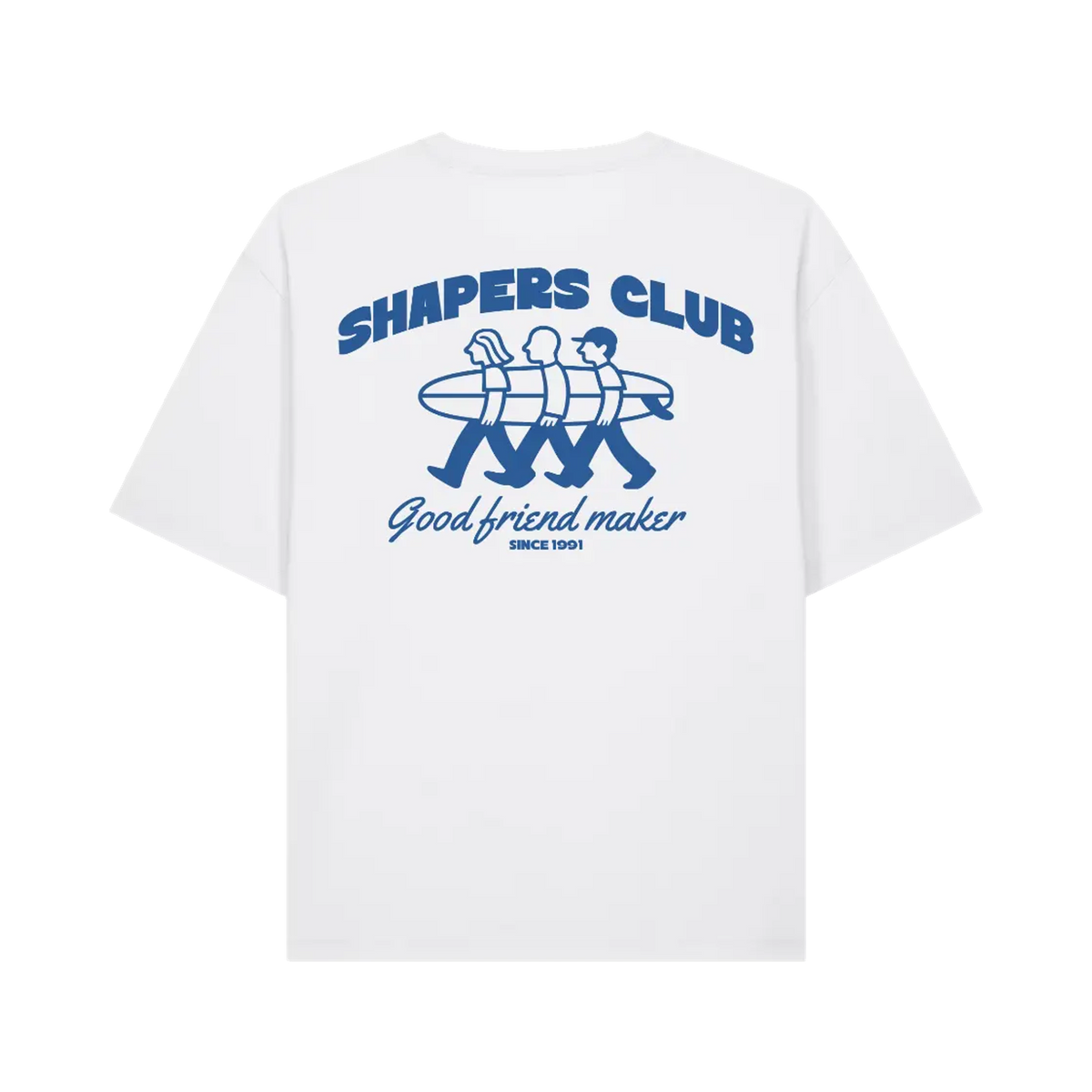 Shapers Club - Oversize T-Shirt - A great way to make friends - White - Back side