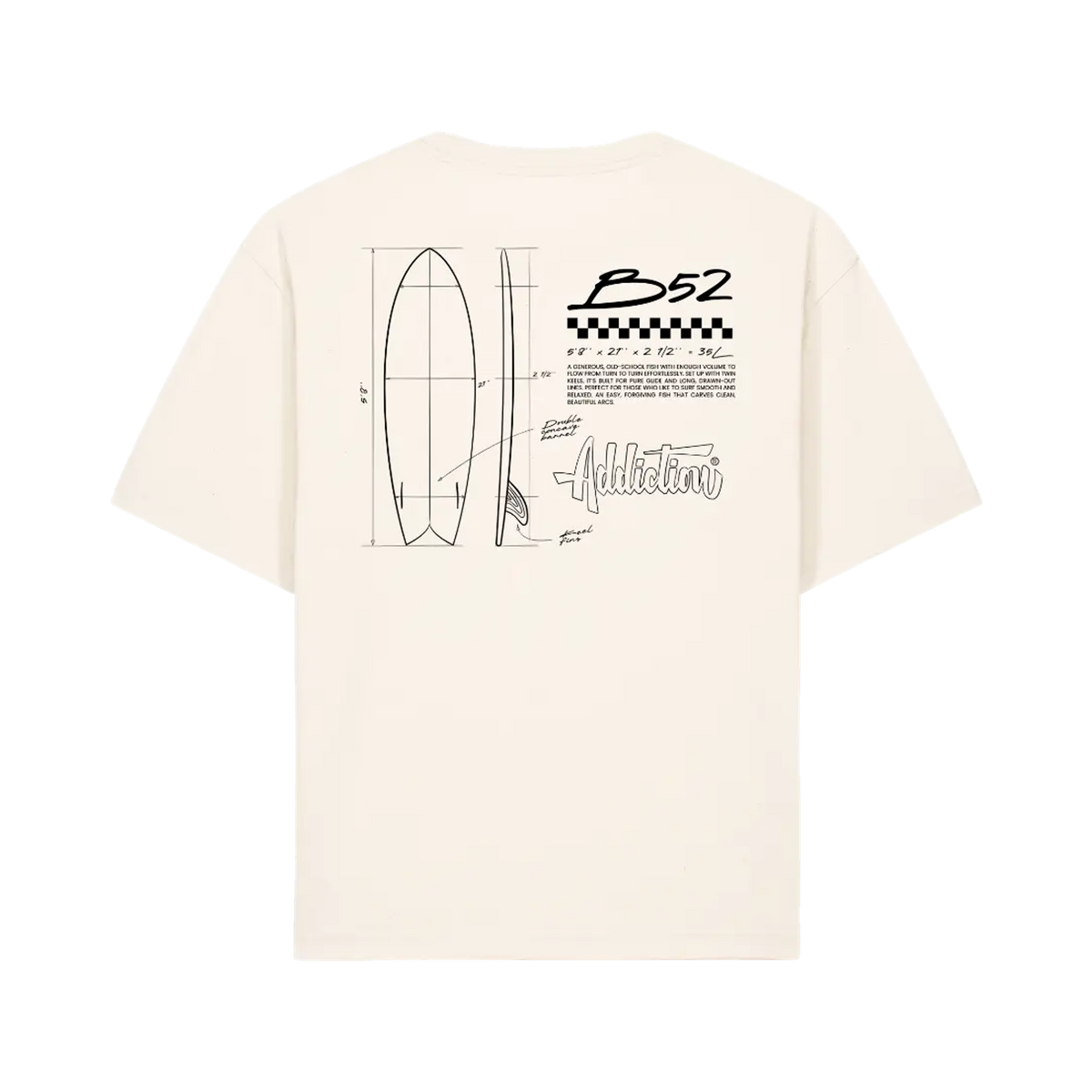 Addiction - Regular T-Shirt - B52 - Beige - Back side
