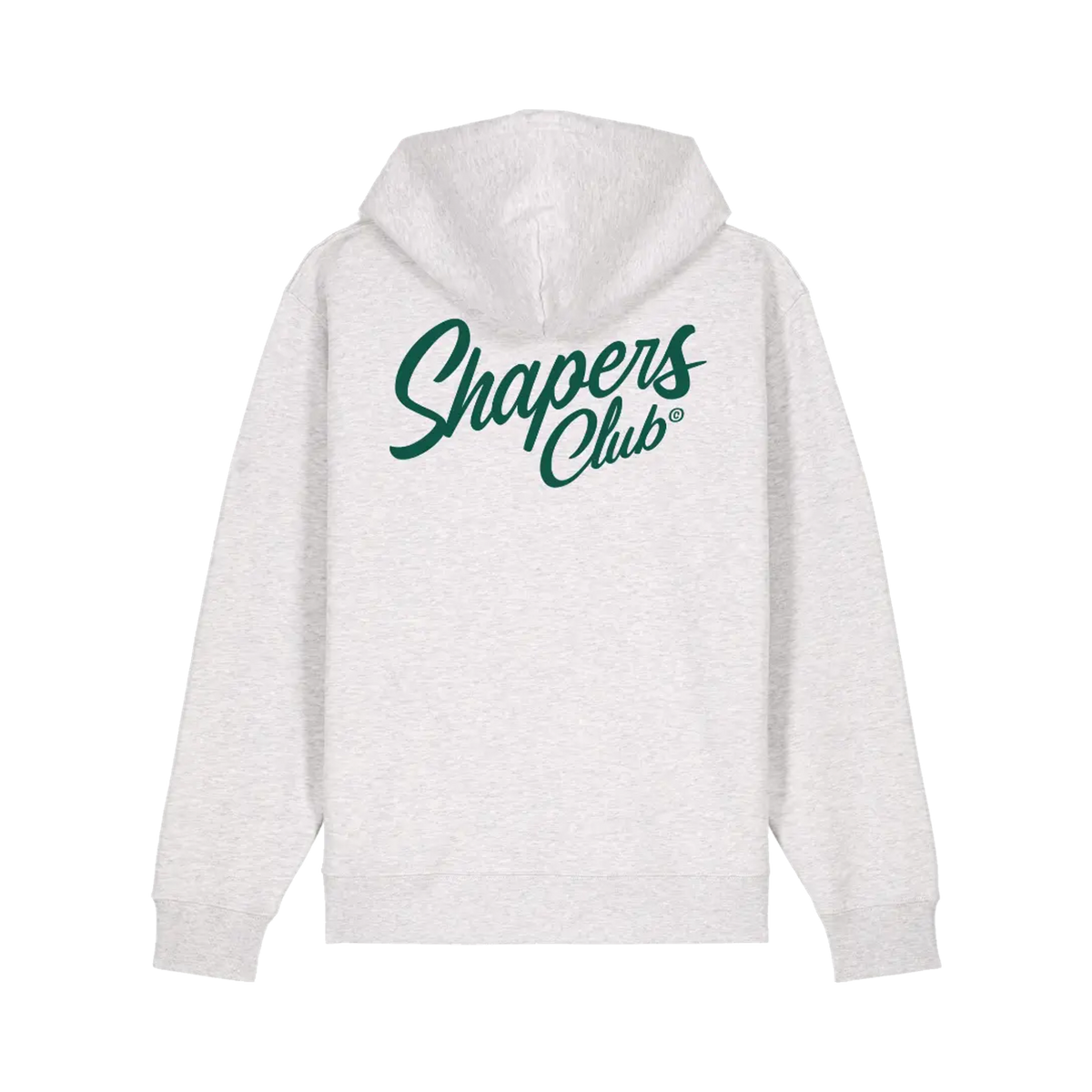Shapers Club - Hoodie - Classic logo GREEN - Grey - Back