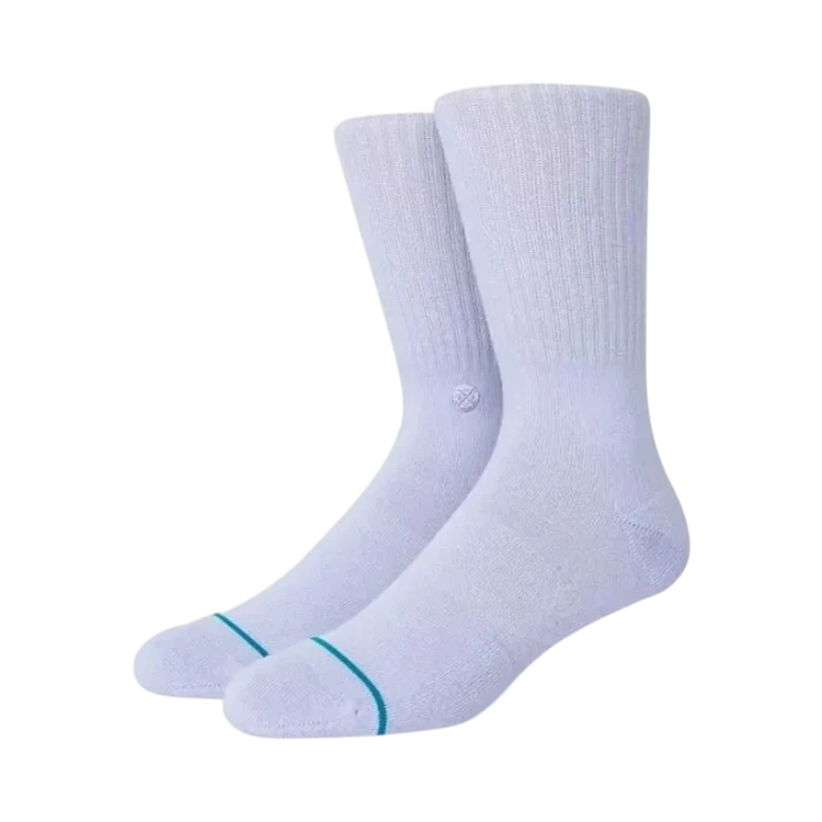 Stance Icon purple cotton socks with embroidered logo and turquoise detail on the toe, Surfshop - Shapers Club House