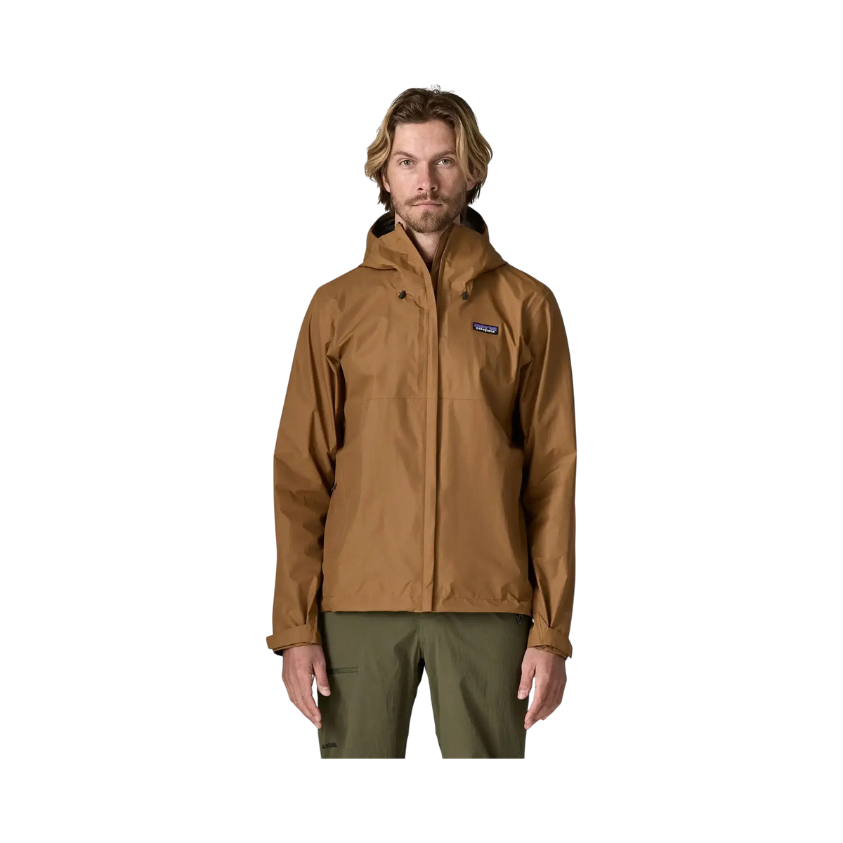 Patagonia M's Torrentshell 3L Rain Jkt brown - Waterproof jacket on transparent background - Surfshop Shapers Club House, La Rochelle