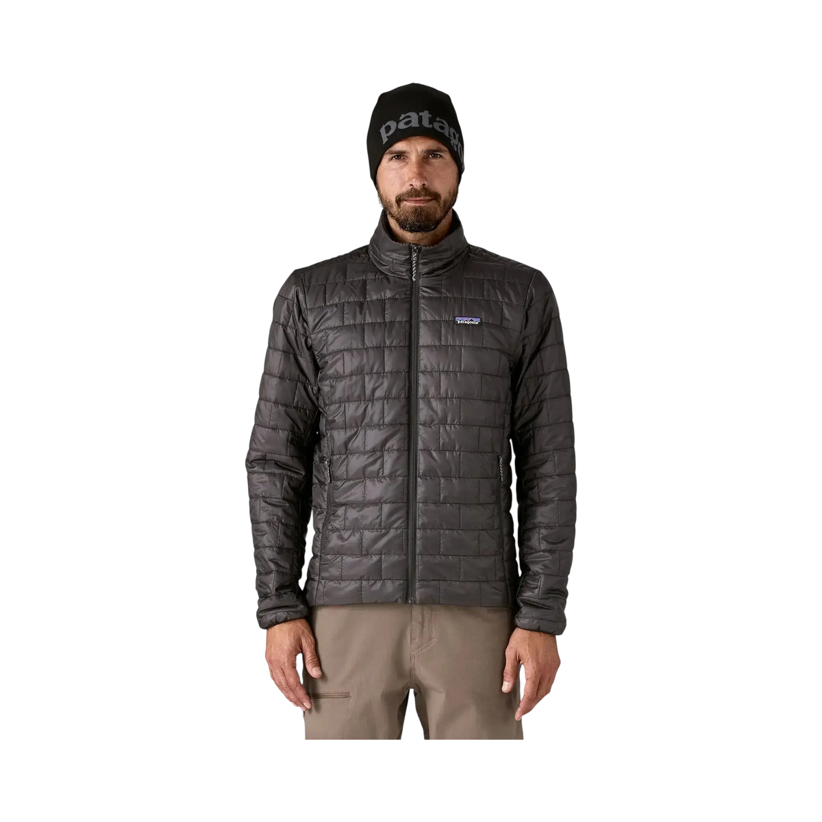 Patagonia M's Nano Puff Jkt black - Insulated jacket on transparent background - Surfshop Shapers Club House, La Rochelle