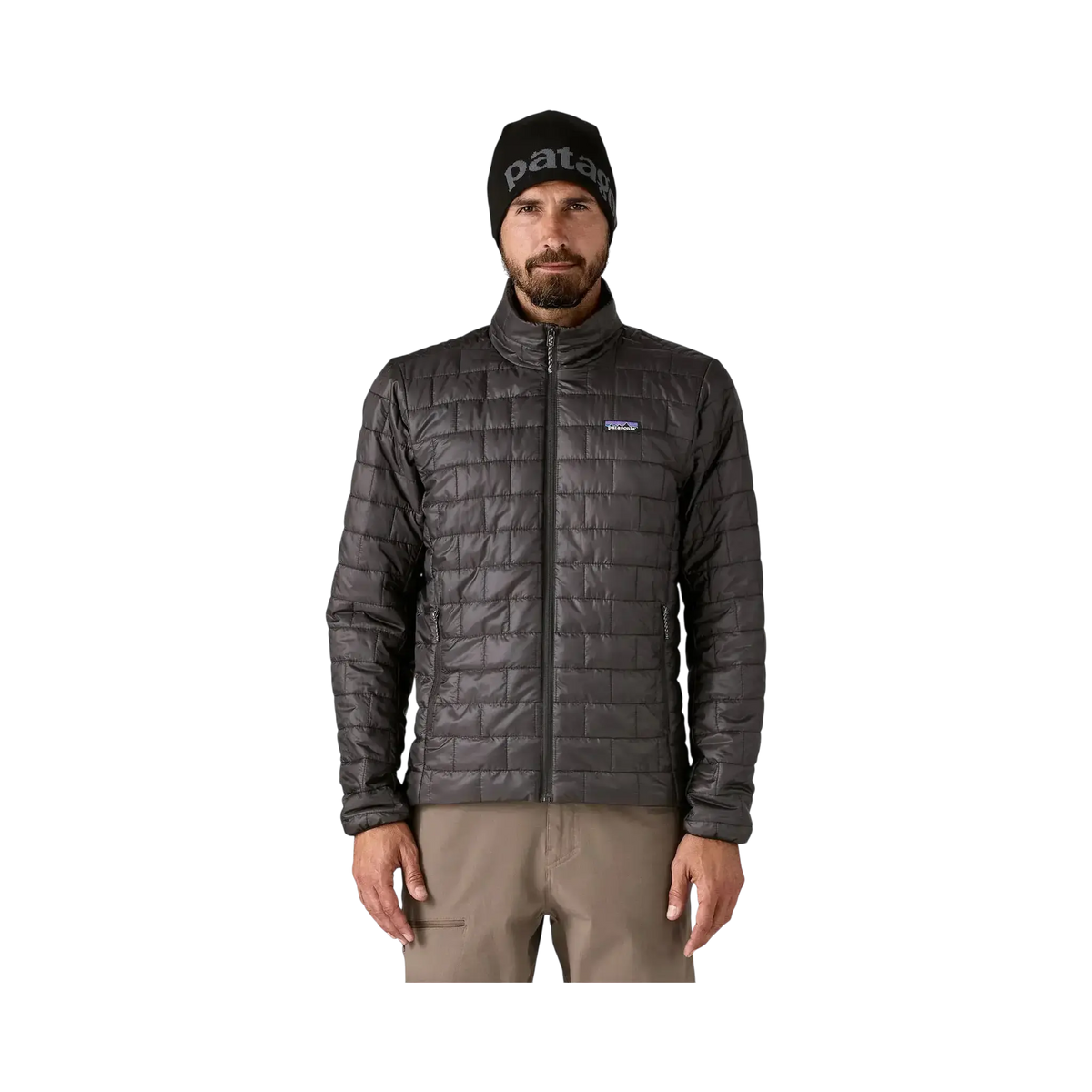 Patagonia M's Nano Puff Jkt noir - Veste isolante sur fond transparent - Surfshop Shapers Club House, La Rochelle