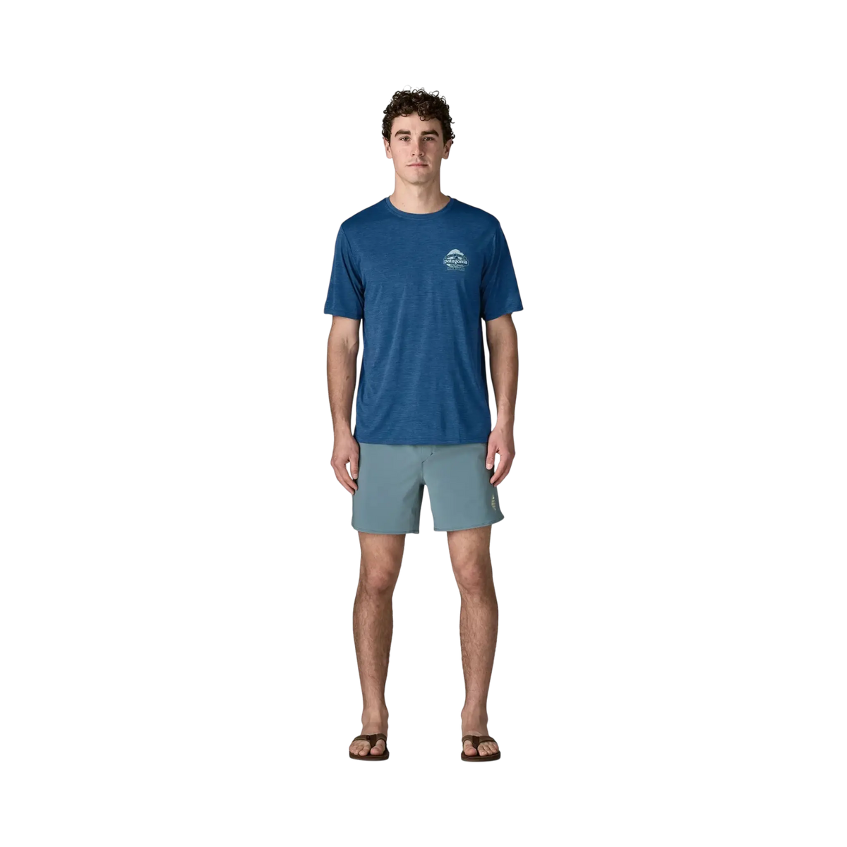 Patagonia T-shirt M's Cap Cool Daily Shirt Great Waves bleu – vue 3