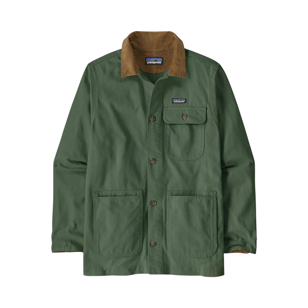 Patagonia M's Point Reyes Canvas Jkt green - Vest in canvas on a transparent background - Surfshop Shapers Club House, La Rochelle
