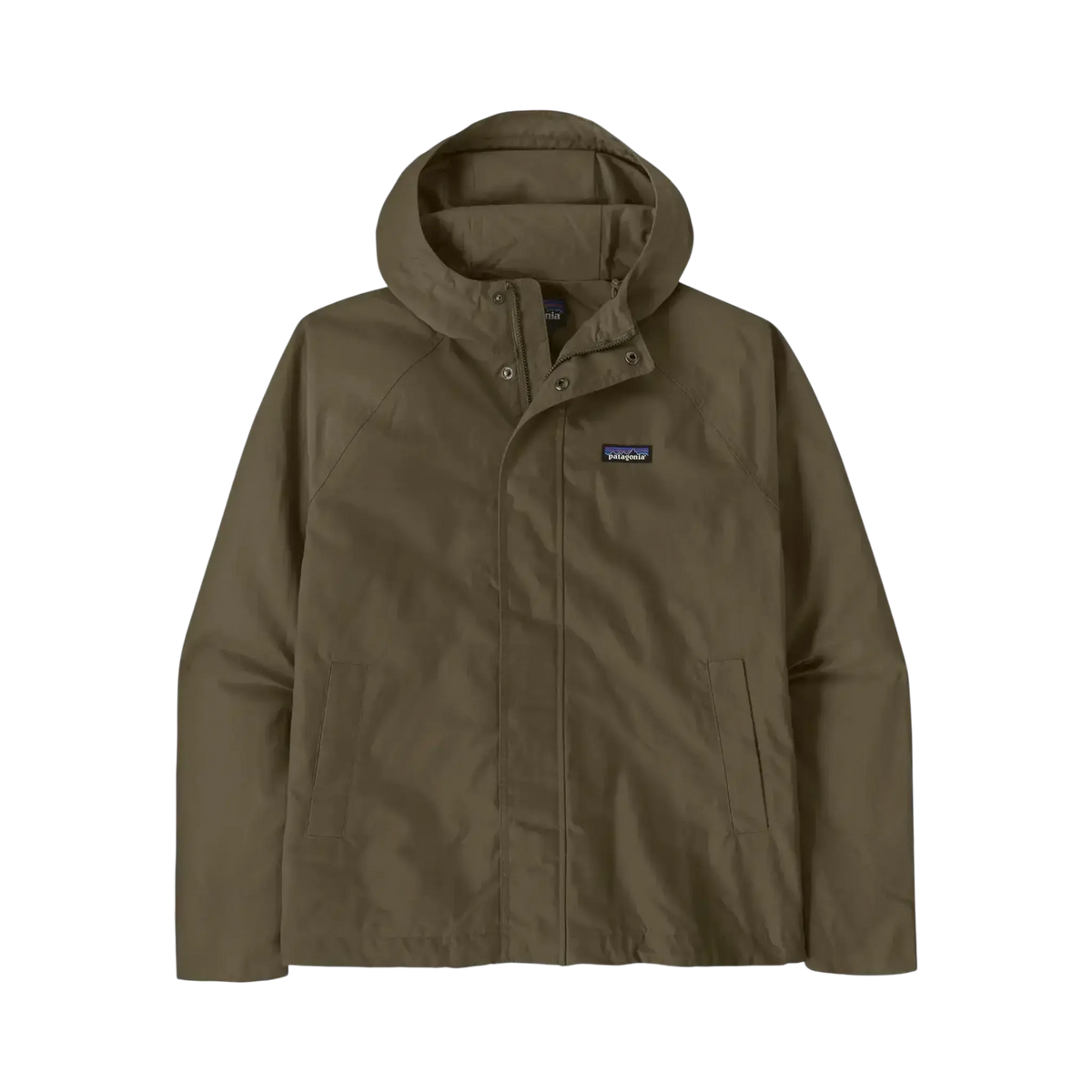Patagonia M's Dry Wax Cotton Jkt vert - Veste coton cire sur fond transparent - Surfshop Shapers Club House, La Rochelle