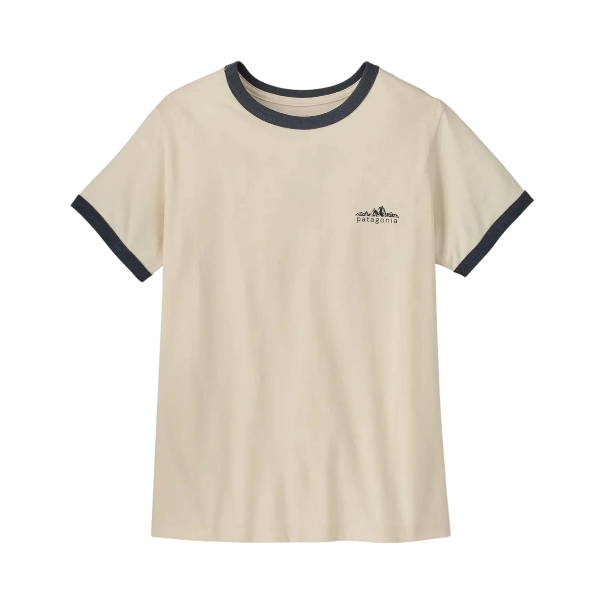Patagonia T-shirts W's Fitz Roy Foothills Ringer Tee beige – vue 1